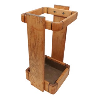 Wooden Umbrella Stand From Yugoslavia in the 70s For Sale