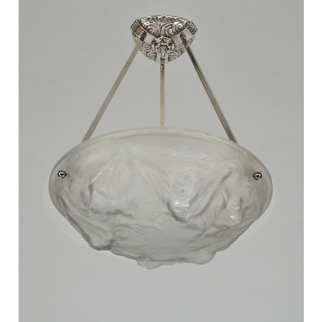 Art Deco French Art Deco Pendant Light by Muller Freres 1930 France For Sale - Image 3 of 8