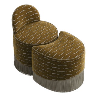 Set of Lila Stool and Ottoman by Ottiu For Sale