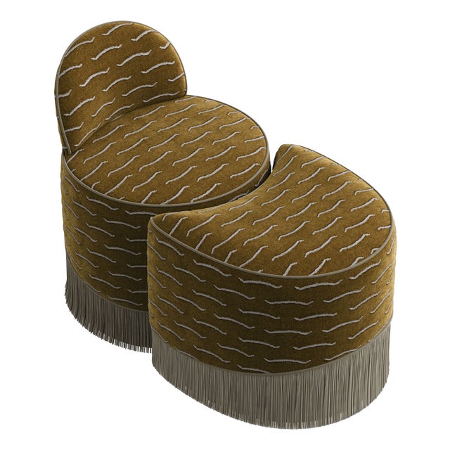 Set of Lila Stool and Ottoman by Ottiu For Sale