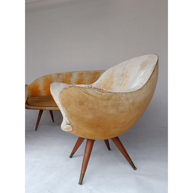 Beige Vintage Egg Chairs and Sofa by Paged, 1970s, Set of 3 For Sale - Image 8 of 17