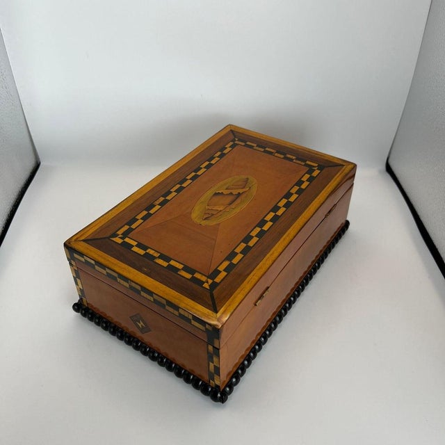 Antique Historicism Box with Birch Inlay, Germany, 1880 For Sale - Image 11 of 18