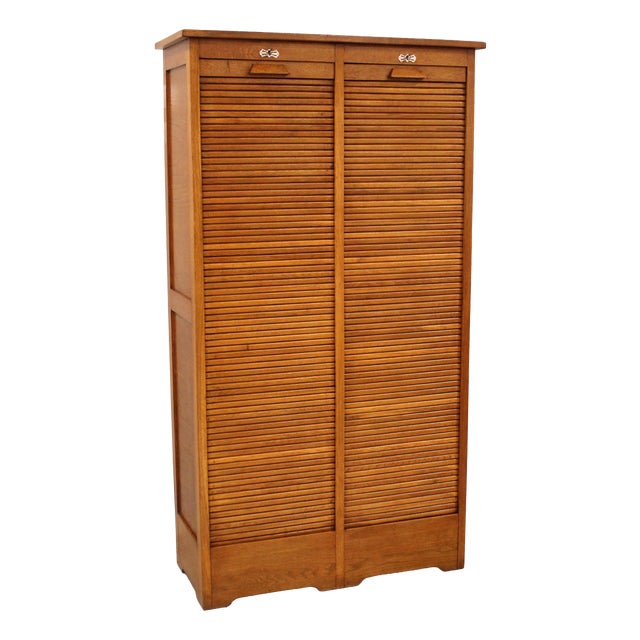 Vintage Filing Cabinet in Oak, 1930s For Sale