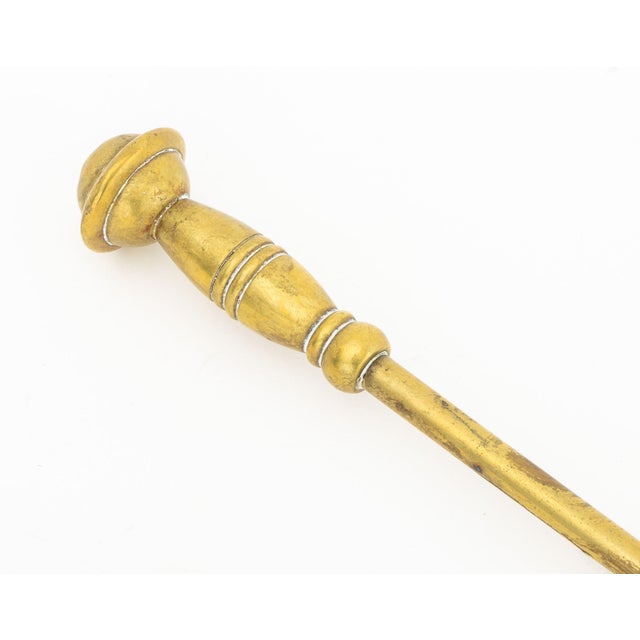 Metal Vintage Brass Fireplace Tool Set, 4 Pcs. For Sale - Image 7 of 13