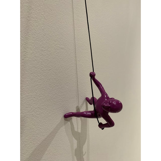 Purple Position 1 Climbing Man 3d Hanging Wall Art Sculpture For Sale In Miami - Image 6 of 6