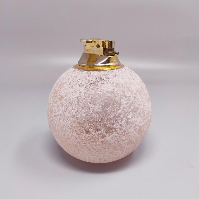 Vintage Table Lighter in Murano Frosted Glass by Paolo Traversi, 1960s For Sale - Image 4 of 9