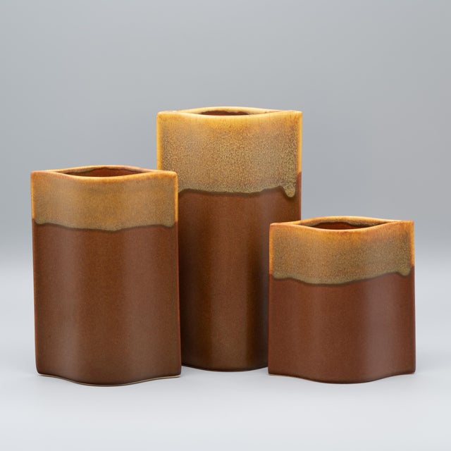 Karl & Ursula Scheid for Rosenthal Studio-Line “Pillowcase” Vase Trio, Germany, c. 1980s A complete graduated trio of...