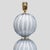 Italian design elegant pair of table lamps, Pale blue-grey blown Murano glass 3 spheres with gold inclusions table lamps...