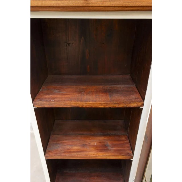 Cream Vintage Oak Display Cabinet, 1950s For Sale - Image 8 of 13