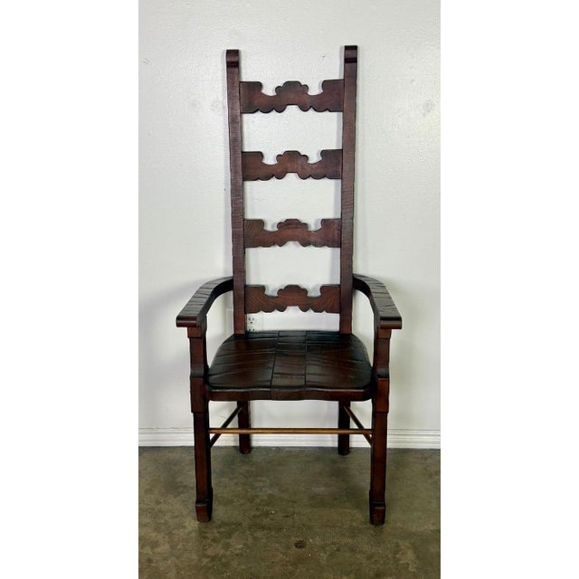 Set of 8 Spanish Colonial Revival Carved Wood Dining Chairs, Mid-20th Century For Sale - Image 15 of 17