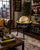 MIDNIGHT BLUE & CANARY YELLOW VINTAGE LIBRARY GLOBE ON QUEEN ANNE STAND New York Loft Edition A boldly reimagined vintage...