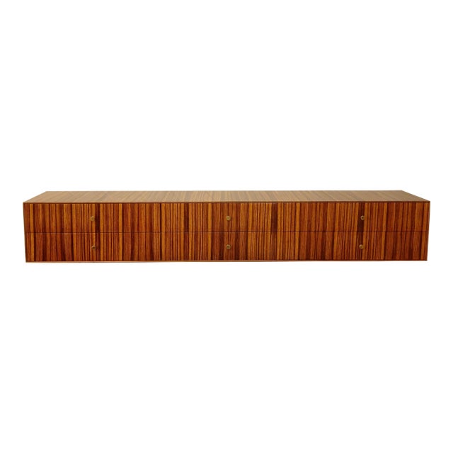 Floating Zebrawood Sideboard From the Directional Custom Collection 1967 For Sale
