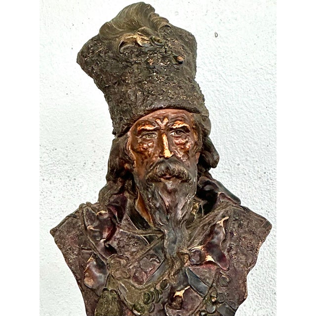 Vintage Patinated Bust of Man For Sale - Image 12 of 12