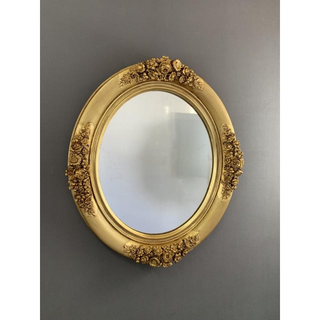 Gold 19th Century Gilded Mirror with Floral Motifs, 1890s For Sale - Image 8 of 8