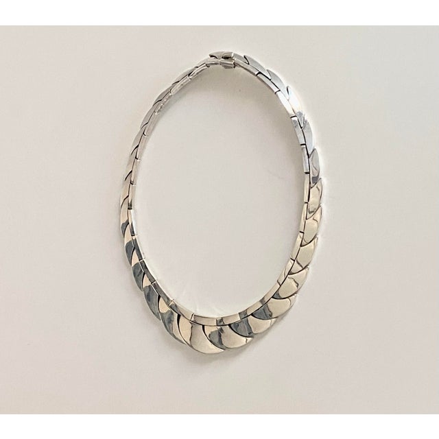 Sterling Silver Taxco Interlocking Shingle Scale Necklace (After Antonio Pineda) For Sale - Image 6 of 18