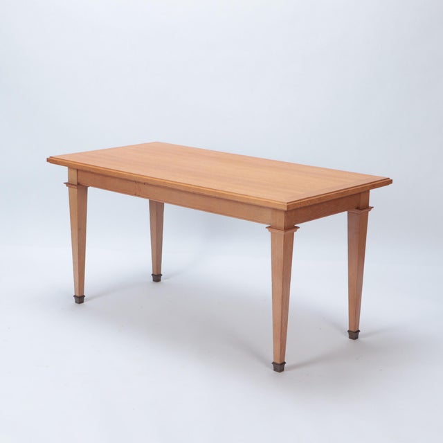 Mid-Century Modern A Mid Century French Oak Library Table, in the Manner of Jacques Adnet, C. 1940. For Sale - Image 3 of 7