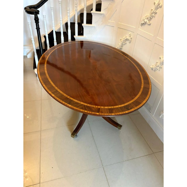 Large Antique Edwardian Oval Mahogany 8-Seater Dining Table, 1910s For Sale - Image 6 of 13