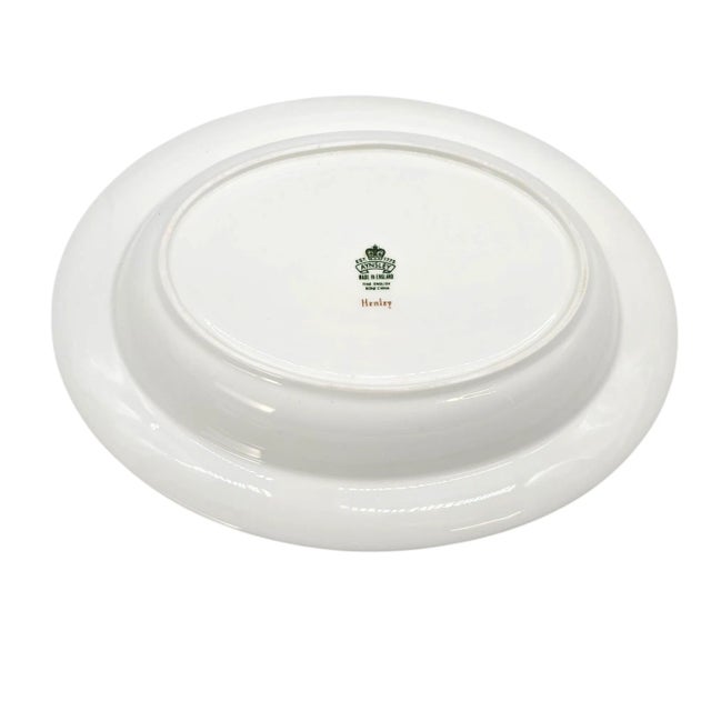 White Aynsley Henley Floral Bone China Oval Serving Bowl England Set of 2 10.75" For Sale - Image 8 of 10