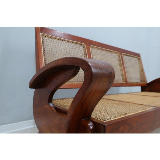 Mid-Century Modern Three-Seater Bench and Armchair in Teak, 1950s, Set of 2 For Sale - Image 6 of 18