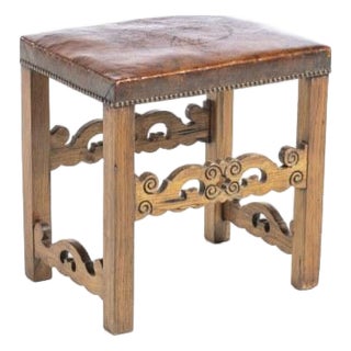 Portuguese Stool in Chestnut For Sale