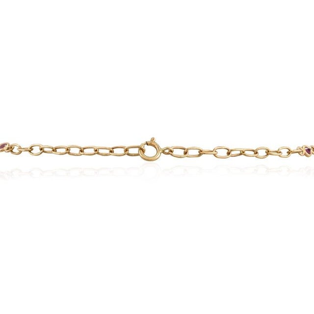 Not Yet Made - Made To Order Handmade Ruby Station Chain Necklace 14k Yellow Gold For Sale - Image 5 of 6