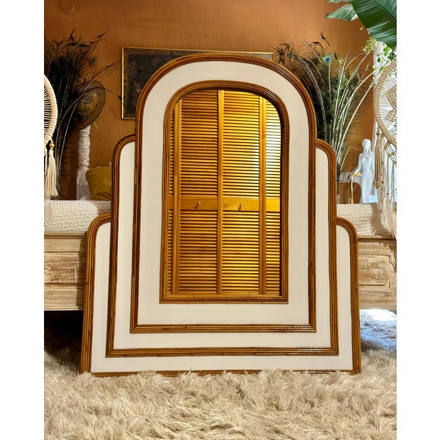 Hollywood Regency Tropical Mirror in Pencil Reed Bamboo attributed to Vivai Del Sud, Italy, 1970s For Sale - Image 17 of 17
