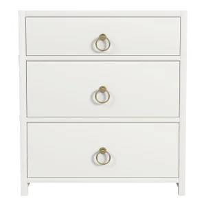 Lark 3 Drawer Nightstand, White