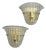 Mid-Century Murano Glass Brass Wall Lamps, 1970s, Set of 2 For Sale