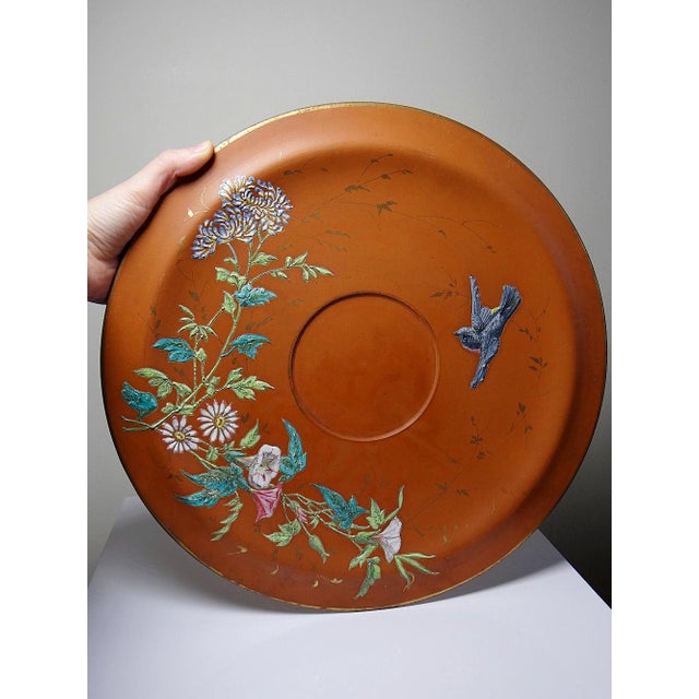 Large Antique Japanese Clay Dish, 1890s For Sale - Image 6 of 16