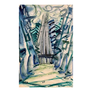 1953 Robert Colborne Modern Landscape Watercolor For Sale