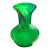 Vintage Green Art Glass Vase | Emerald Green With Amber Inclusions | Sculptural For Sale