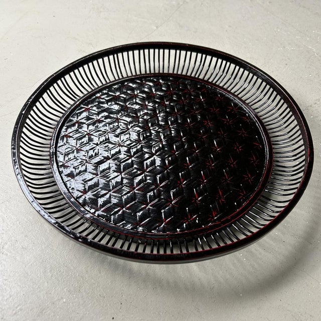 Rantai Lacquered Bamboo Obon Bowl, 1970s For Sale - Image 13 of 13