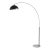 1960s Luna Bella 92" Floor Lamp in Matte Black/Silver Mid Century Modern, White Marble Base, Dimmable For Sale