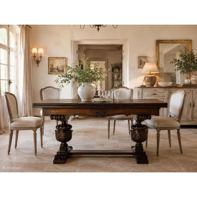 Vintage Spanish Dining Table in Carved Oak, 1950 For Sale - Image 12 of 13