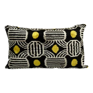 Silk Ikat Velvet Pillow Cover 16" X 24"