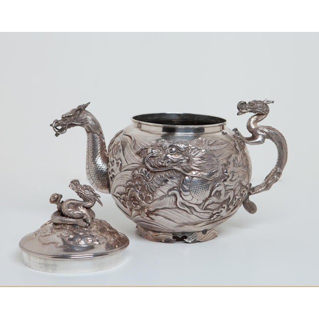 Chinese Export Sterling Silver Tea Set - 3 Pieces | Chairish