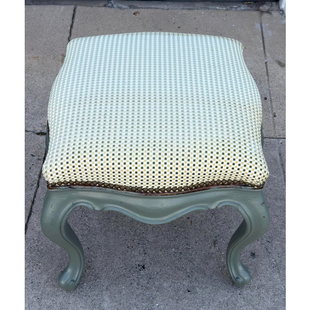 Baroque Antique Italian Baroque Green Paint Decorated Footstool Ottoman Bench For Sale - Image 3 of 6