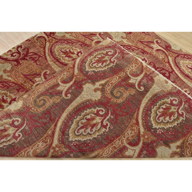 Suzani Rug 8’11” X 9’1” Brown Wool Modern Hand-Knotted Oriental Carpet For Sale - Image 14 of 15