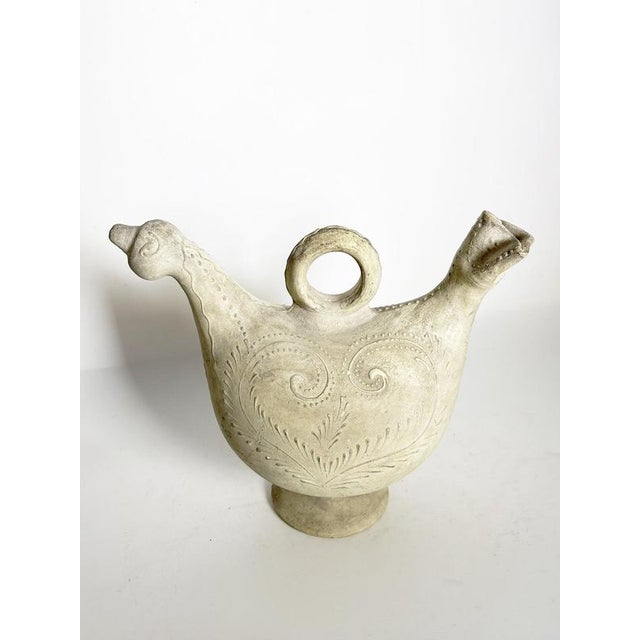 Ceramic White Hen-Shaped Pitcher, France, 1980 For Sale - Image 7 of 12