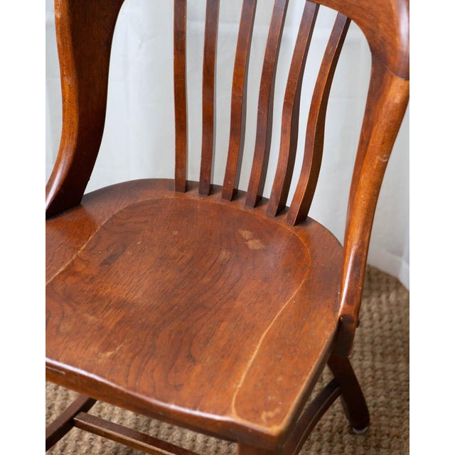 1930s Oak Banker's Chair For Sale In Columbus - Image 6 of 10