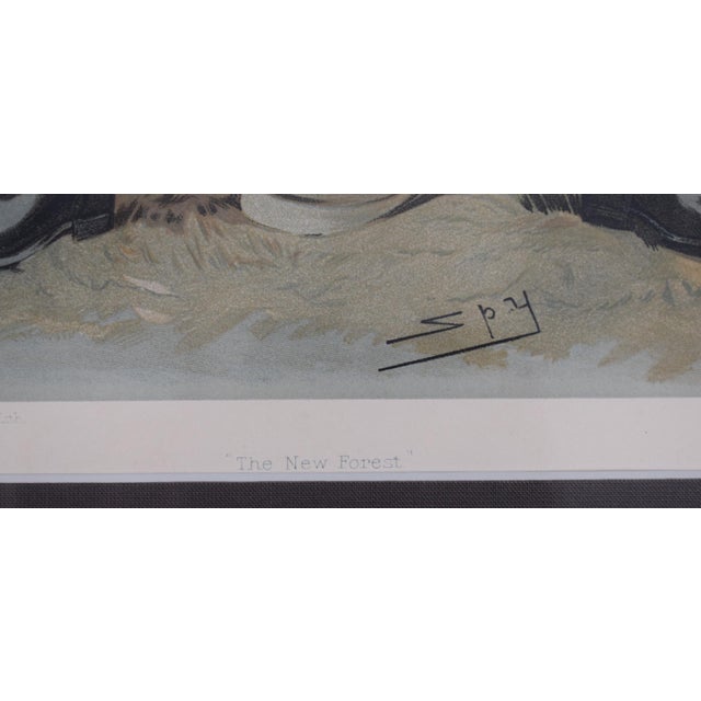 Late 19th Century Vintage Vanity Fair the New Forest, the Hon. Gerald Lascelles, by Spy 1897 Framed Print For Sale - Image 5 of 5