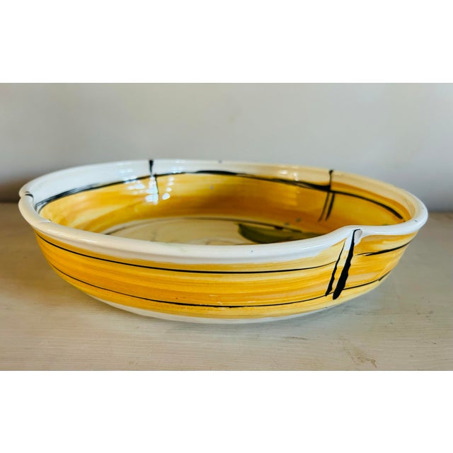1980s Large Studio Pottery Hand Painted Serving Bowl by Donna Toohey For Sale - Image 5 of 8