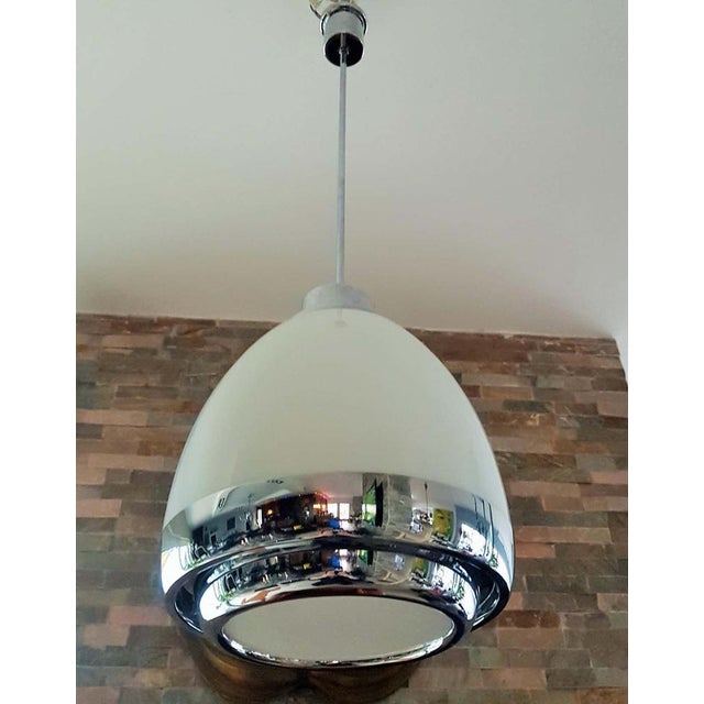 Glass & Metal Hanging Lamp by Pia Guidetti Crippa for Lumi, Italy, 1960s For Sale - Image 16 of 18