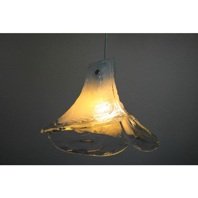 Vintage Clear Ice Glass Pendant Lamp by J. T. Kalmar for Kalmar, 1960s For Sale - Image 13 of 18