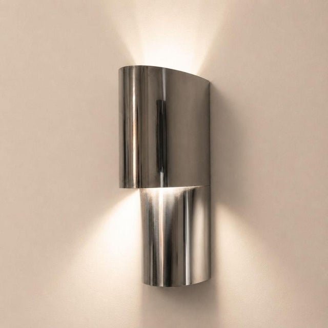 Italian Sconces Curved Steel Wall Lights by Edera Radici for SAGIM, 1970s, Set of 2 For Sale - Image 6 of 8