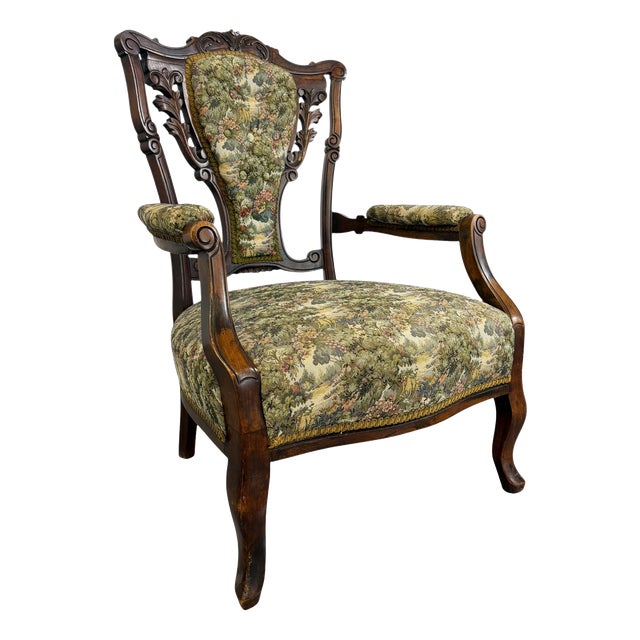 Antique Mid-19th Century Victorian Parlor Armchair For Sale