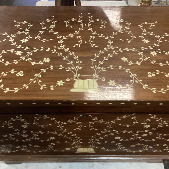 Mid 20th Century Intricate Inlay Wood Box From India For Sale - Image 10 of 12