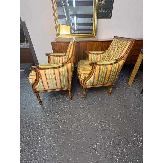 2000 - 2009 Hancock & Moore Louis XVI Upholstered Armchairs For Sale - Image 5 of 12