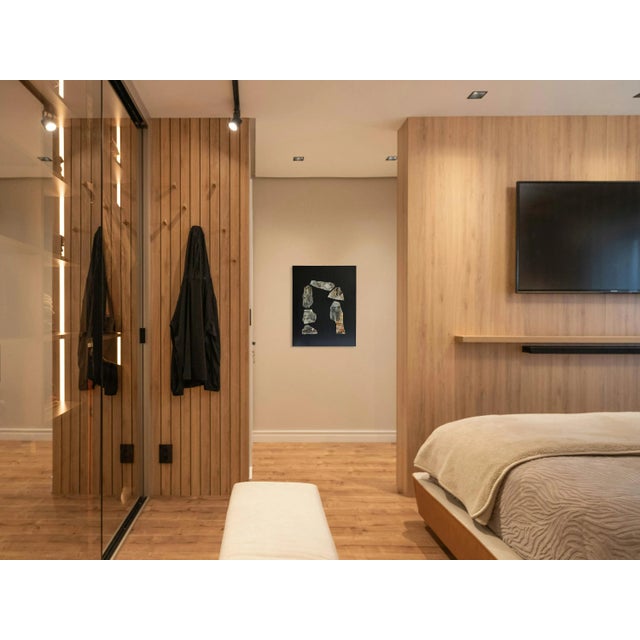 "Grounded" Black Abstract Art, Original Transitional Modern Painting by JTS For Sale In Minneapolis - Image 6 of 8