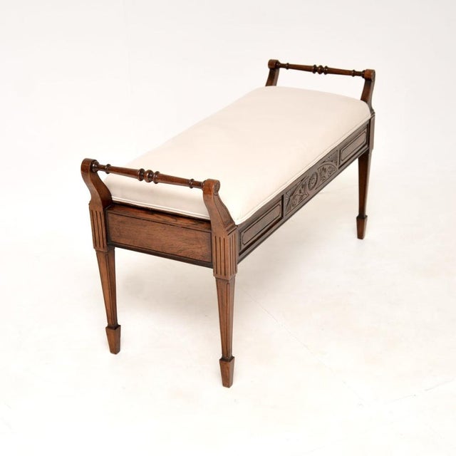 Late 19th Century Antique Victorian Duet Piano Bench, 1880s For Sale - Image 5 of 15